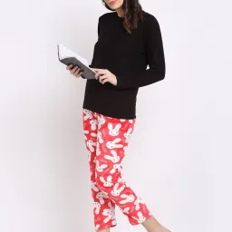 NEUDIS Red Printed Lounge Pants image 4