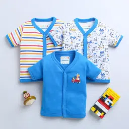 Bumzee Kids Royal Blue & White Printed Jablas (Pack Of 3)-picture-22
