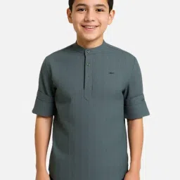CHARCHIT Boys Grey Cotton Textured Shirt-picture-33