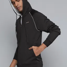 ALCIS Black Slim Fit Hooded Jacket image 3