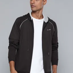 ALCIS Black Slim Fit Hooded Jacket image 1