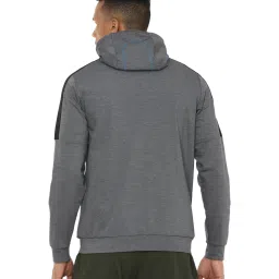 Van Heusen Grey  Regular Fit Colour Block Hooded Jacket image 2