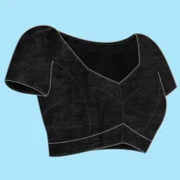 Blissta Olive Green Striped Saree With Unstitched Blouse image 5