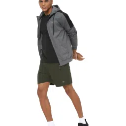 Van Heusen Grey  Regular Fit Colour Block Hooded Jacket image 5