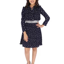 Cutecumber Kids Navy Printed Dress image 4