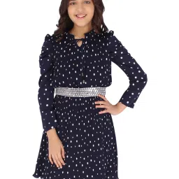 Cutecumber Kids Navy Printed Dress image 1