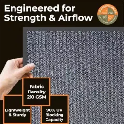 DDRS Heavy Duty Shade Net Tarp (Tripal) ‎Black 90% UV Protection 210 GSM & Size 1.83 x 4.57 m (‎6x15 ft), DDRSMT6X15_90 image 4