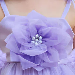 PINK LEAF Floral Balloon Dress image 2