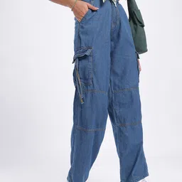 DressBerry Women Panelled Cargo-Style Baggy Jeans-picture-38