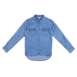 Gini & Jony Kids Blue Solid Shirt-picture-33