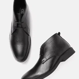 Carlton London Men Black Solid Mid-Top Derbys-image-89