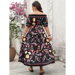 StyleCast Curve Women Floral Printed Off-Shoulder Maxi Dress image 5