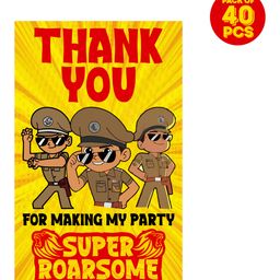 Zyozi Little Singham Theme Thank You for Making My Party Super Roarsome Tags for Birthday Yellow - Pack of 40-picture-5
