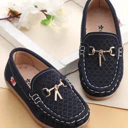 Cute Walk By Babyhug Formal Slip On Shoes - Dark Blue-picture-13