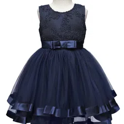 Mark & Mia Woven Sleeveless Party Dress With Floral Embroidery - Navy Blue-picture-25