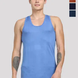 Rupa Jon Men Pack Of 4 Scoop Neck Pure Cotton Undershirt Vests-picture-30