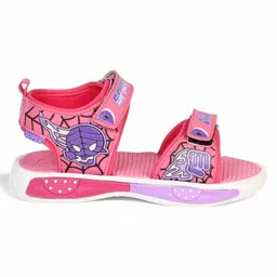 Lil Lollipop Spidy Kids Text Designed With Double Velcro Closure Sandals - Pink image 3
