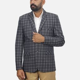 GARGIAN Master Cut Men Checked Regular Fit Blazer-picture-21