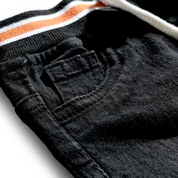 Babyhug Denim Solid Coloured Shorts With Stretch - Black image 3