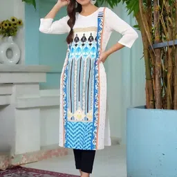 SZN Women White Crepe Kurtas-image-41