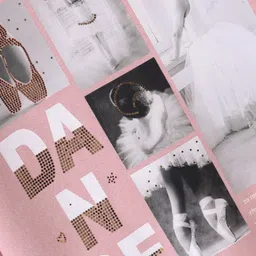 Little Kangaroos Full Sleeves Drop Shoulders Mesh Detailing & Ballerina Printed Sweatshirt - Dusty Pink image 3