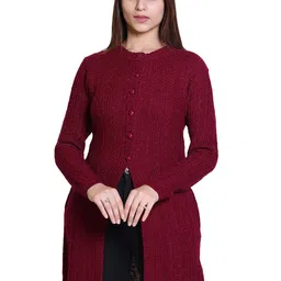 Varenyam Women Self Design Longline Cardigan-image-20