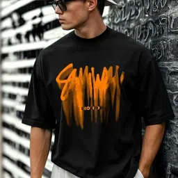 Leotude Men Typography Printed Round Neck Oversized T-shirt-picture-24