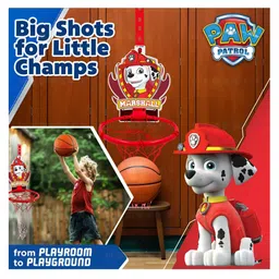 Wembley Toys Basketball Set With Deflated Ball, Hoop, Hanging Board & Pump With Paw Patrol Print - Red image 5