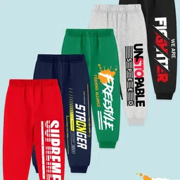 YK Boys Pack Of 5 Printed Mid-Rise Joggers-picture-12