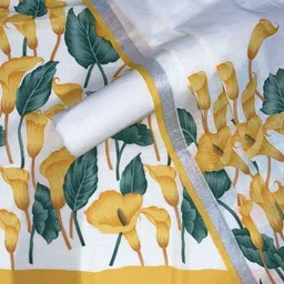 QAIYNAT Printed Pure Cotton Unstitched Dress Material image 3