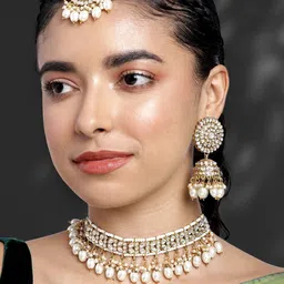 Peora Gold-Plated Kundan Jewellery Set-picture-37