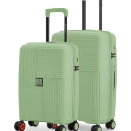 Nasher Miles Singapore Hard-Sided Polypropylene Set of 2 Avacado Green Trolley Bags (55 & 65 cm) image 1