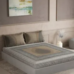 DDECOR Live beautiful Beige Cotton Ethnic 145 TC Double Flat Bedsheet with 2 Pillow Covers-image-29