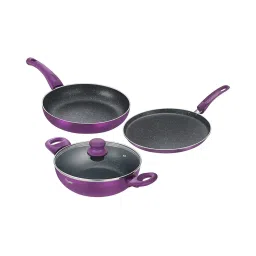 Prestige Purple Aluminium 3 Piece Cookware Set (1000 ml) image 1