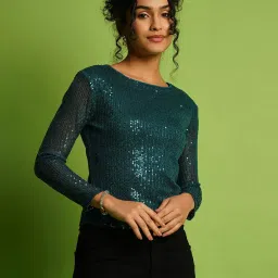 Globus Teal Embellished Top image 1