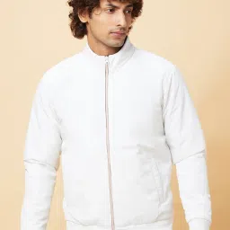 Being Human White Regular Fit Jacket image 1