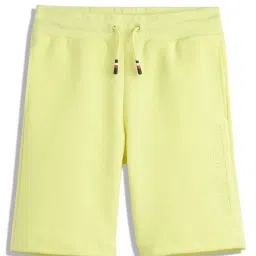 Tommy Hilfiger Boys Yellow Solid Regular Fit Shorts image 1