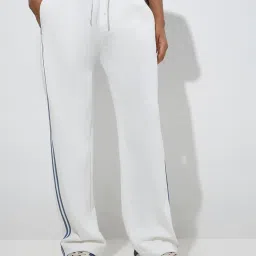 studiofit men Studiofit by Westside White Relaxed-Fit Cotton-Blend Track Pants image 1