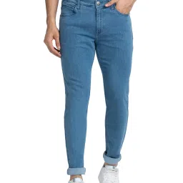 Park Avenue Blue Regular Fit Lightly Washed Jeans image 1