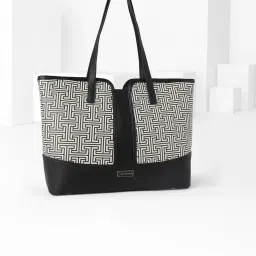 Van Heusen Black Printed Handbag image 1