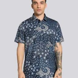 Puma Blue Regular Fit Polo T-Shirt image 1