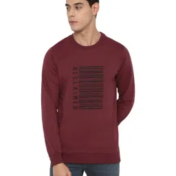 Forever 21 Maroon  Regular Fit Printed Sweatshirt-image-4