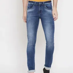 Crimsoune Club Blue Cotton Slim Fit Jeans-image-60