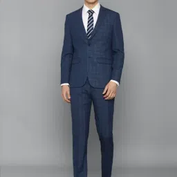 Louis Philippe Navy Slim Fit Checks Two Piece Suit-picture-31