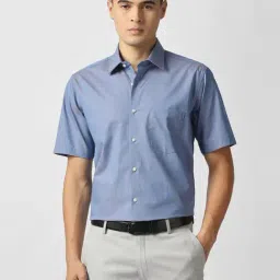Van Heusen Blue Cotton Regular Fit Shirt-picture-30