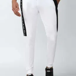 Peter England White Cotton Regular Fit Printed Joggers-picture-46