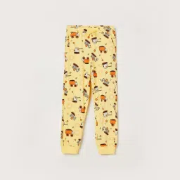 Fame Forever by Lifestyle Kids Yellow Cotton Printed Jogger image 1