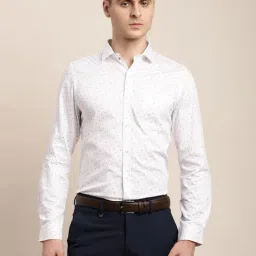Turtle White Cotton Slim Fit Printed Shirt-picture-28