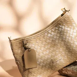 Inc.5 Beige Woven Medium Cross Body Bag image 1