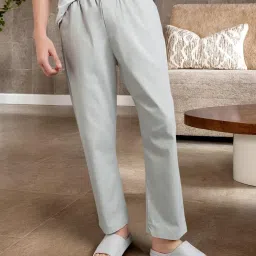 Bewakoof Light Grey Regular Fit Lounge Pants image 1